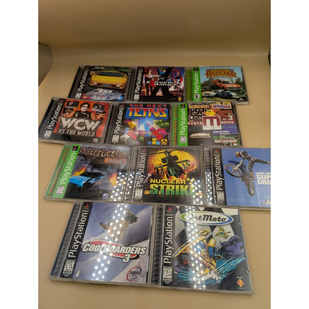 Lot 11 Ps1 Games Destruction Nuclear Jet Moto Dukes Hazzard WcW Need Speed